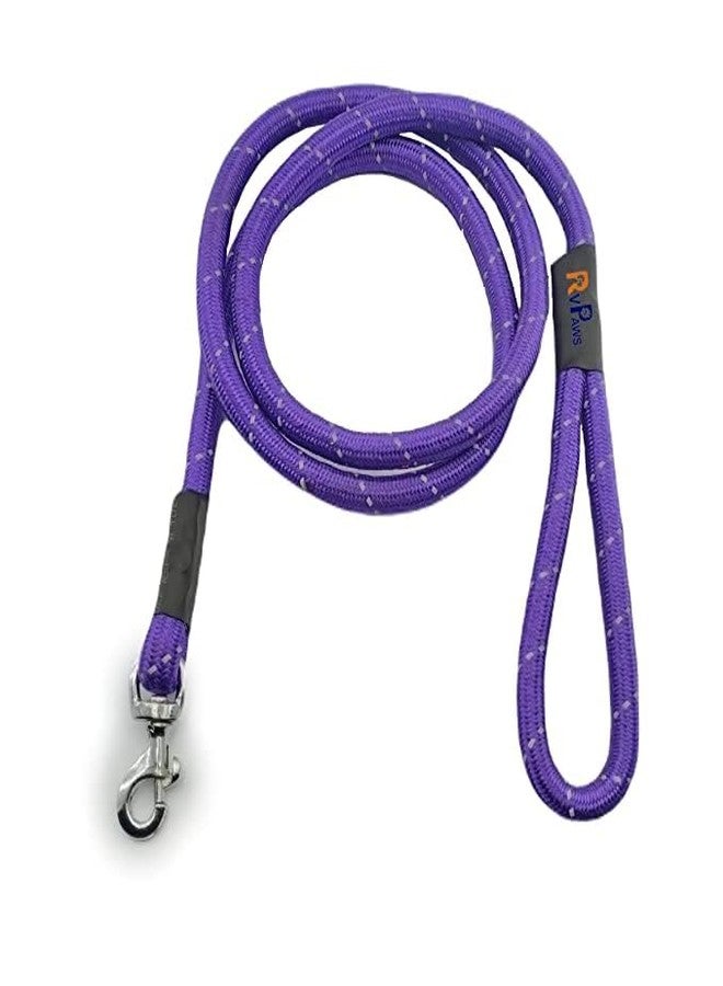 Pups&Pets حبل مقود متين من Pups&Pets، مصنوع من النايلون العاكس بقطر 12 مم، مزود بخطاف قوي، مثالي للمشي في الهواء الطلق للكلاب الصغيرة والمتوسطة الحجم والجراء (بنفسجي). - Image 1